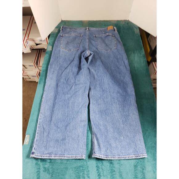 American Eagle Jeans Size 18 Womens Blue Stretch Pants Wide Leg Baggy Stove Pipe - Picture 12 of 14